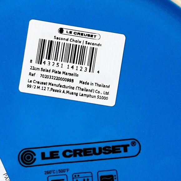 Le Creuset MARSEILLE Blue Salad Side Plate Set of 2 - Picture 3 of 3